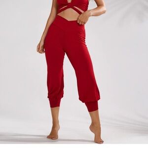 Elegant Red Women's Joggers - Royal Codes - Jasmine Pant - Crimson Red
